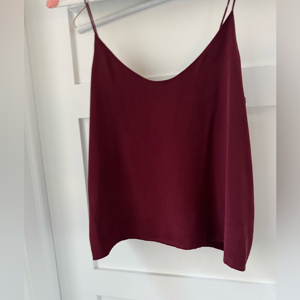 Everlane silk camisole in burgundy size 6